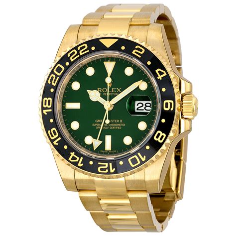 rolex gmt green dial gold|Rolex oyster perpetual green gold.